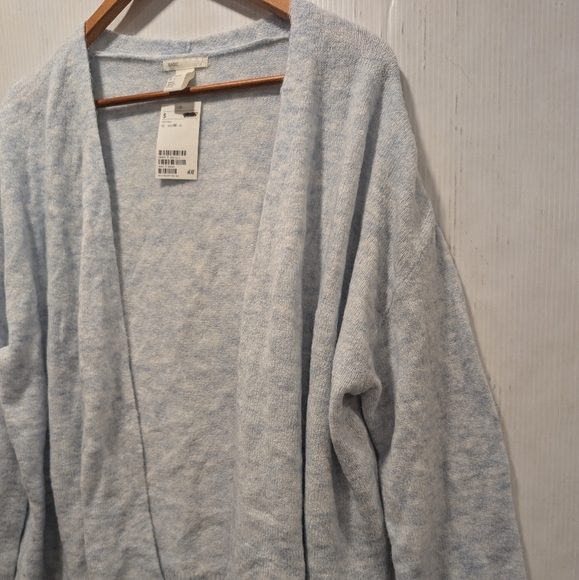 H&M women's blue burnout open front cardigan sweater size medium NEW! - Picture 5 of 9